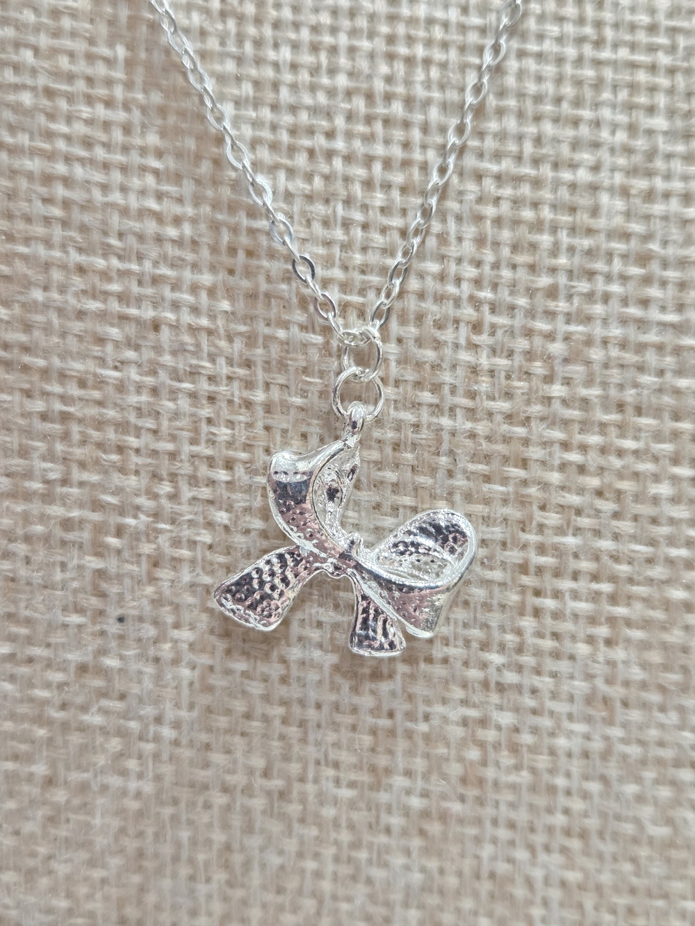 Sterling Silver Delicate Bow Pendant Necklace - Elegant Women’s Jewelry